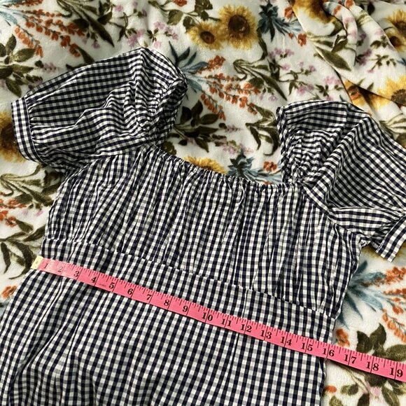 Anthropologie Forever That Girl Mini Dress Womens 8 Puff Sleeve Gingham Picnic - Picture 9 of 11
